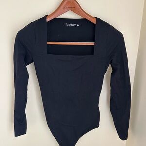 Abercrombie & Fitch Black Square Neck Bodysuit